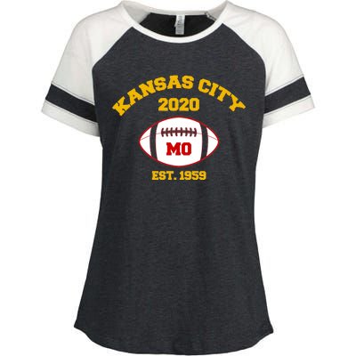 Kansas City 2020 Est 1959 KC Football Enza Ladies Jersey Colorblock Tee