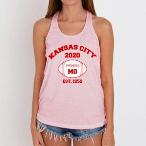 Kansas City 2020 Est 1959 KC Football Women's Knotted Racerback Tank