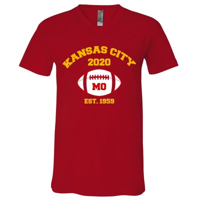Kansas City 2020 Est 1959 KC Football V-Neck T-Shirt