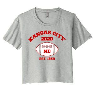 Kansas City 2020 Est 1959 KC Football Women's Crop Top Tee