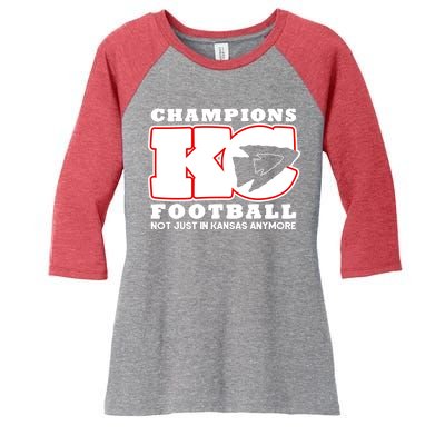 Kansas City Football Champions Women's Tri-Blend 3/4-Sleeve Raglan Shirt