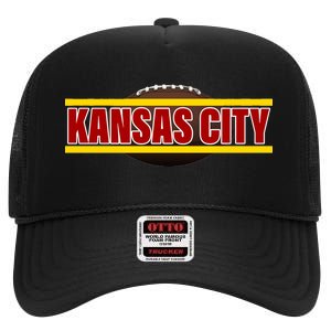 Kansas City Football Logo High Crown Mesh Back Trucker Hat