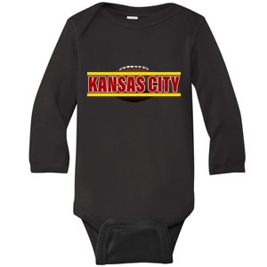 Kansas City Football Logo Baby Long Sleeve Bodysuit