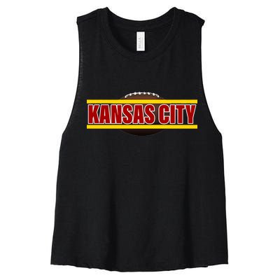 Kansas City Football Logo Women's Racerback Cropped Tank