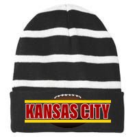 Kansas City Football Logo Striped Beanie with Solid Band