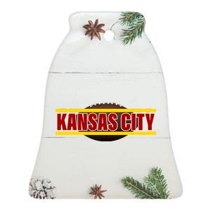 Kansas City Football Logo Ceramic Bell Ornament