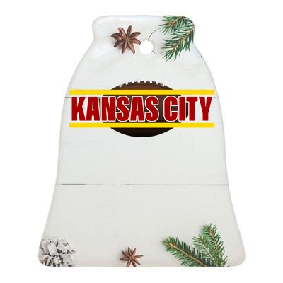 Kansas City Football Logo Ceramic Bell Ornament