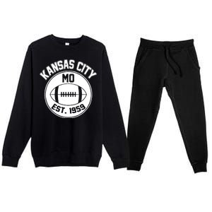 Kansas City Football MO Retro Chief Premium Crewneck Sweatsuit Set