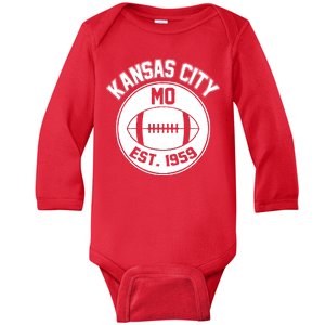 Kansas City Football MO Retro Chief Baby Long Sleeve Bodysuit