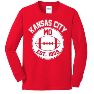 Kansas City Football MO Retro Chief Kids Long Sleeve Shirt