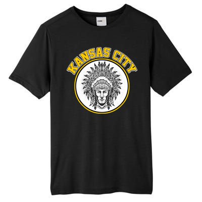 Kansas City Football Vintage Retro KC Logo Tall Fusion ChromaSoft Performance T-Shirt