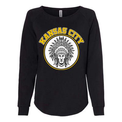 Kansas City Football Vintage Retro KC Logo Womens California Wash Sweatshirt