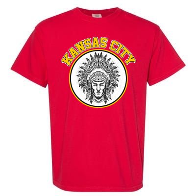 Kansas City Football Vintage Retro KC Logo Garment-Dyed Heavyweight T-Shirt