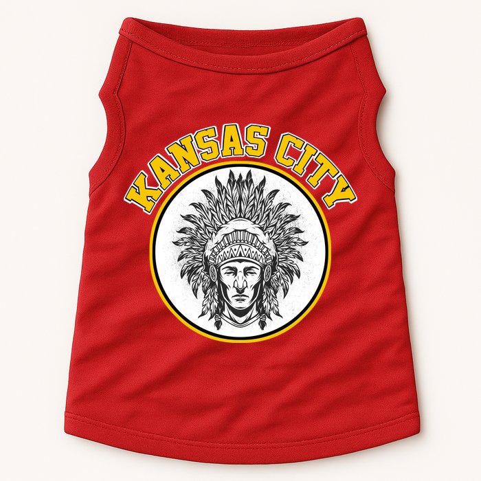 Kansas City Football Vintage Retro KC Logo Doggie Tank