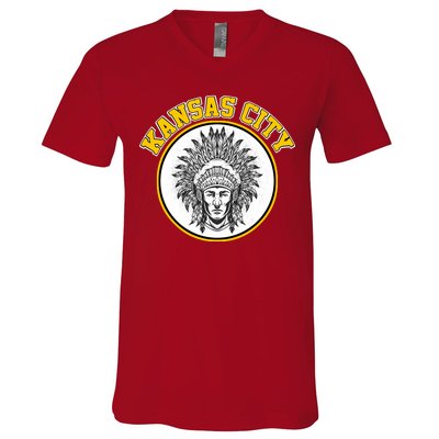 Kansas City Football Vintage Retro KC Logo V-Neck T-Shirt