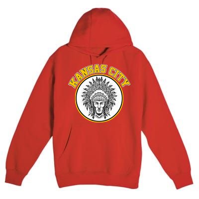 Kansas City Football Vintage Retro KC Logo Premium Pullover Hoodie