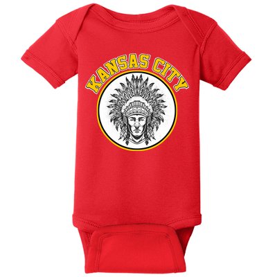 Kansas City Football Vintage Retro KC Logo Baby Bodysuit