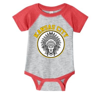 Kansas City Football Vintage Retro KC Logo Infant Baby Jersey Bodysuit