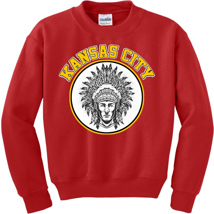 Kansas City Football Vintage Retro KC Logo Kids Sweatshirt