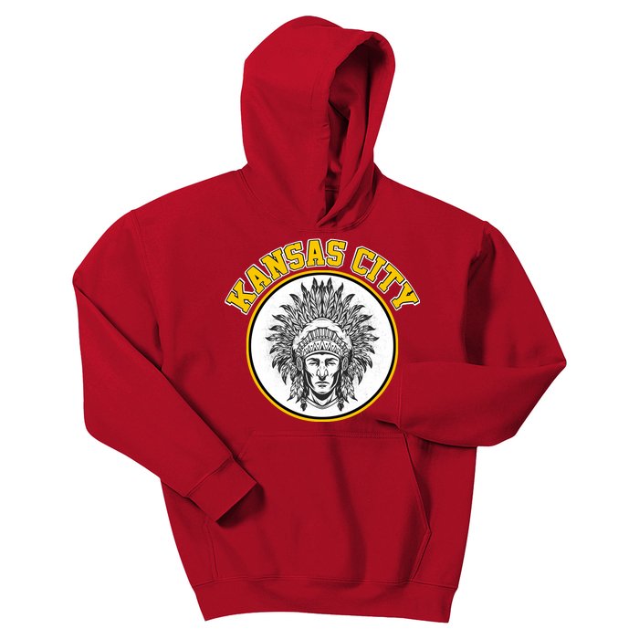 Kansas City Football Vintage Retro KC Logo Kids Hoodie