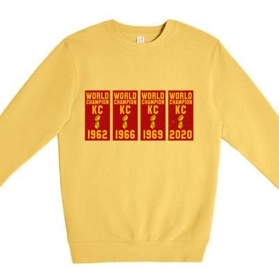 Kansas City Football World Champion Banners Premium Crewneck Sweatshirt