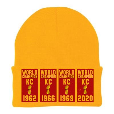 Kansas City Football World Champion Banners Knit Cap Winter Beanie