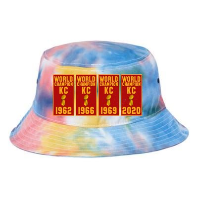 Kansas City Football World Champion Banners Tie Dye Newport Bucket Hat