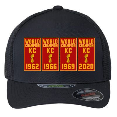 Kansas City Football World Champion Banners Flexfit Unipanel Trucker Cap