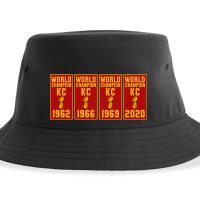 Kansas City Football World Champion Banners Sustainable Bucket Hat