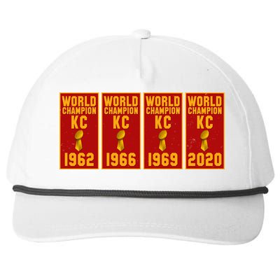 Kansas City Football World Champion Banners Snapback Five-Panel Rope Hat