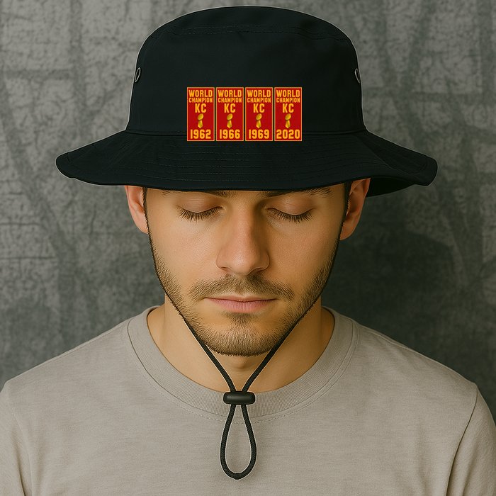 Kansas City Football World Champion Banners Bucket Hat