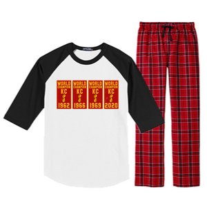 Kansas City Football World Champion Banners Raglan Sleeve Pajama Set