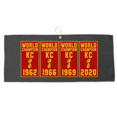 Kansas City Football World Champion Banners Large Microfiber Waffle Golf Towel