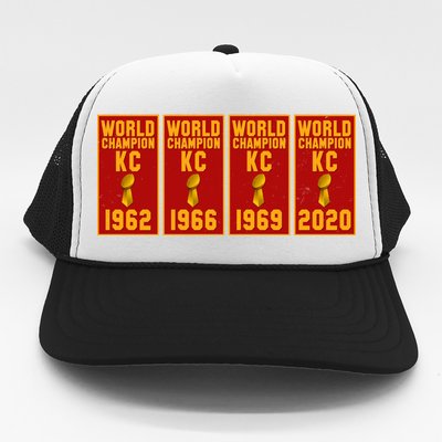 Kansas City Football World Champion Banners Trucker Hat