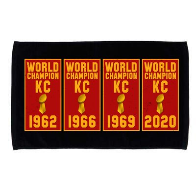 Kansas City Football World Champion Banners Microfiber Hand Towel