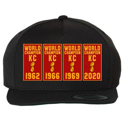 Kansas City Football World Champion Banners Wool Snapback Cap