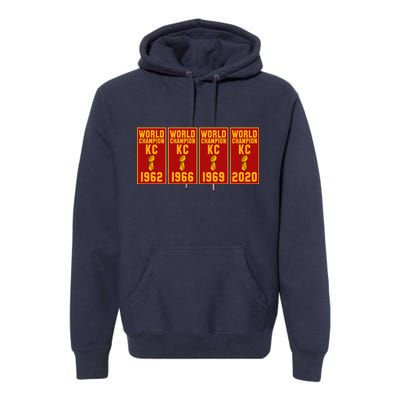 Kansas City Football World Champion Banners Premium Hoodie