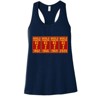 Kansas City Football World Champion Banners Women's Racerback Tank