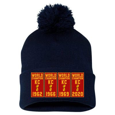 Kansas City Football World Champion Banners Pom Pom 12in Knit Beanie