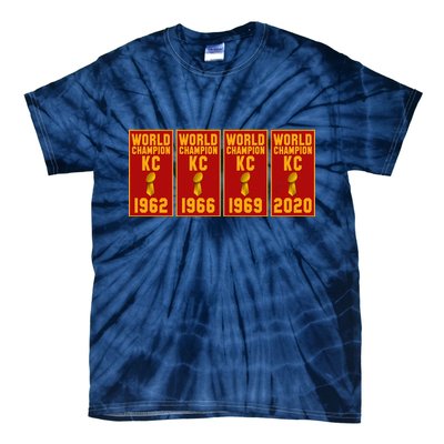 Kansas City Football World Champion Banners Tie-Dye T-Shirt