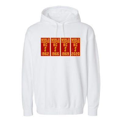 Kansas City Football World Champion Banners Garment-Dyed Fleece Hoodie