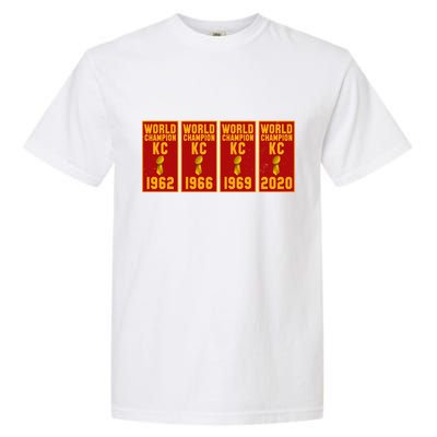 Kansas City Football World Champion Banners Garment-Dyed Heavyweight T-Shirt