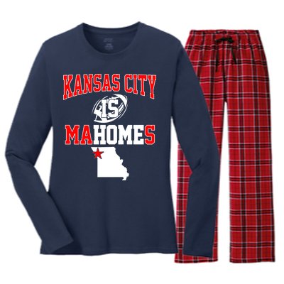 Kansas City is Mahomes Women's Long Sleeve Flannel Pajama Set 