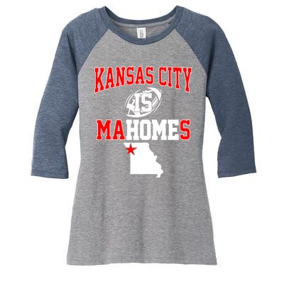 Kansas City is Mahomes Women's Tri-Blend 3/4-Sleeve Raglan Shirt