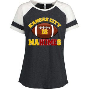 Kansas City Is Mahomes KC Football Fan Enza Ladies Jersey Colorblock Tee