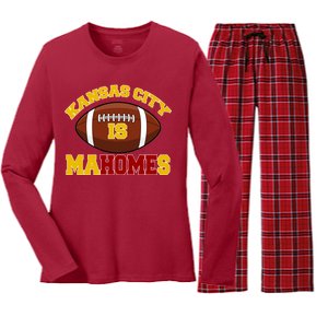 Kansas City Is Mahomes KC Football Fan Women's Long Sleeve Flannel Pajama Set 