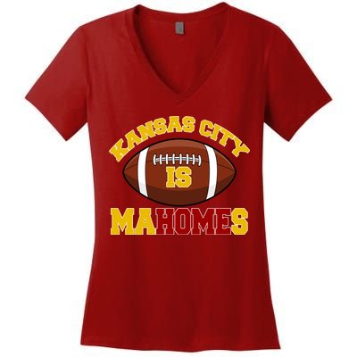 Kansas City Is Mahomes KC Football Fan Women's V-Neck T-Shirt