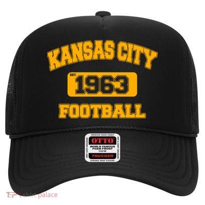 Kansas City KC Football Est 1960 High Crown Mesh Back Trucker Hat