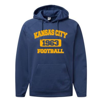 Kansas City KC Football Est 1960 Performance Fleece Hoodie