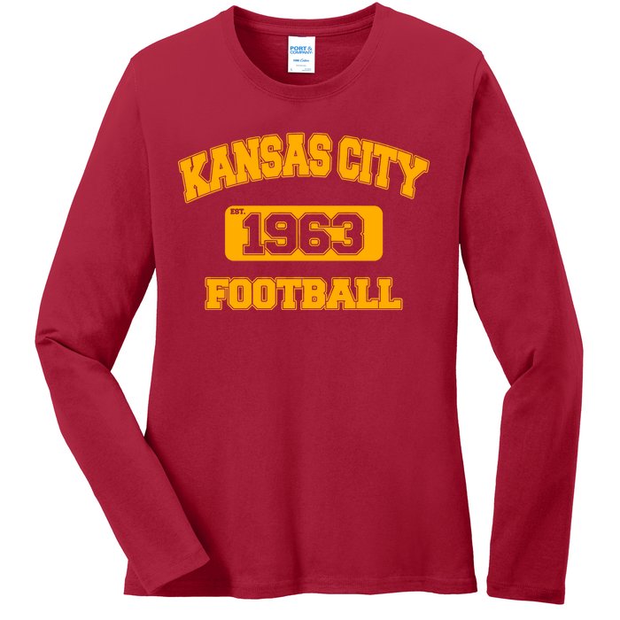 Kansas City KC Football Est 1960 Ladies Long Sleeve Shirt